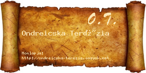 Ondreicska Terézia névjegykártya